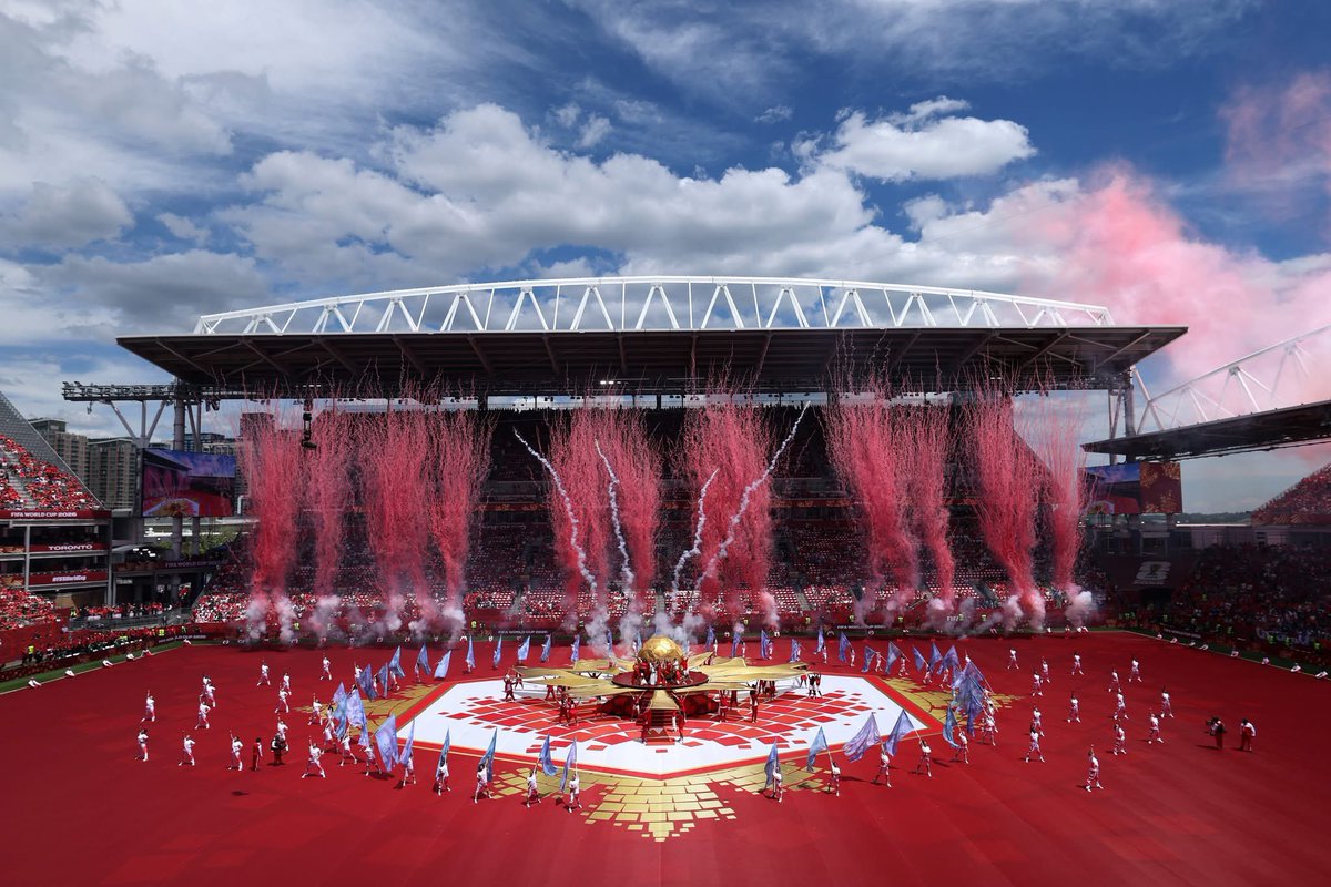 The opening ceremony in Toronto features large spectacles as Canada hosts its first-ever FIFA World Cup.